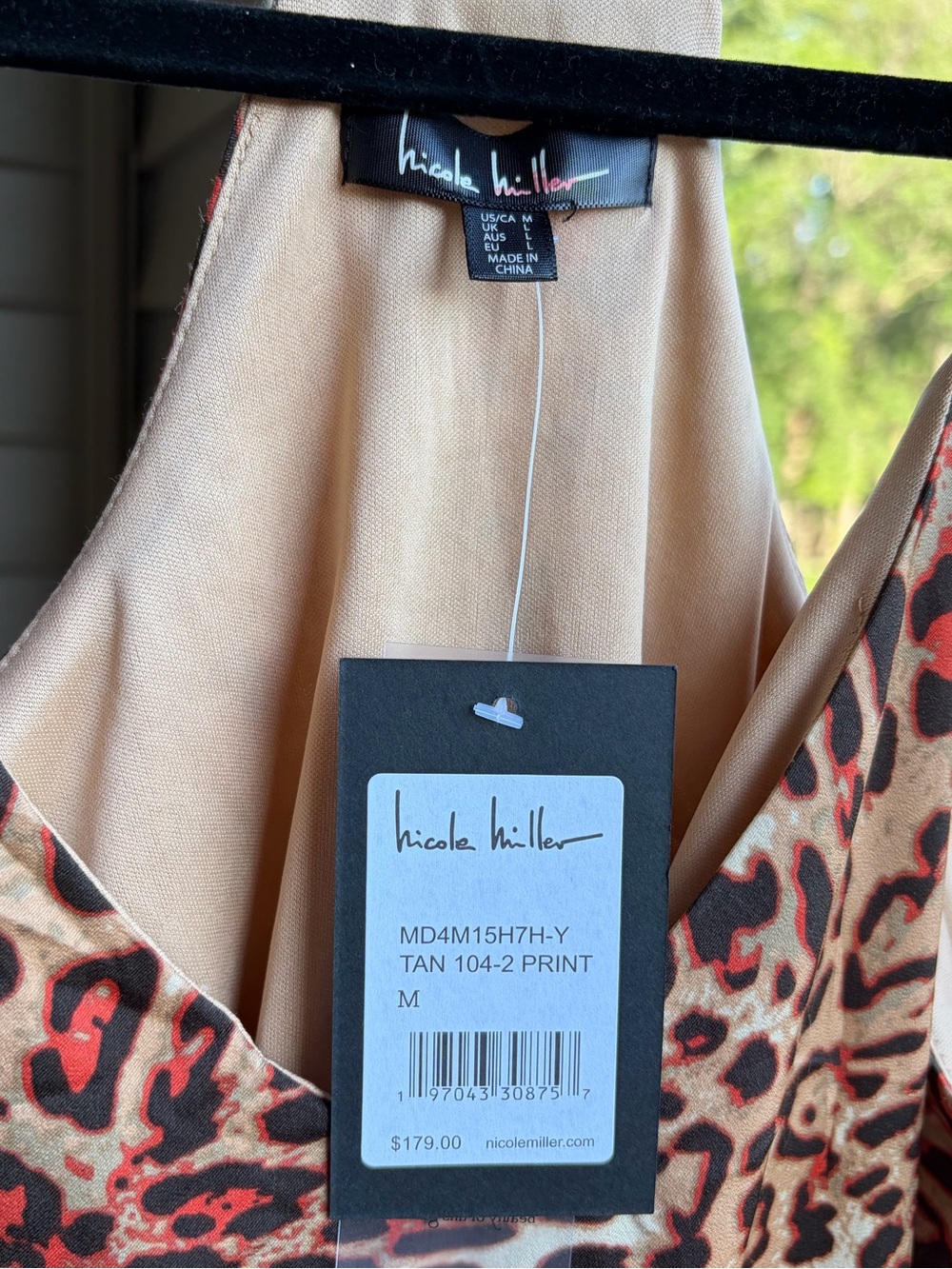 🆕🐆 Nicole Miller Leopard Print Halter Maxi Dress Size M Satin Party Evening Gown - Picture 14 of 17